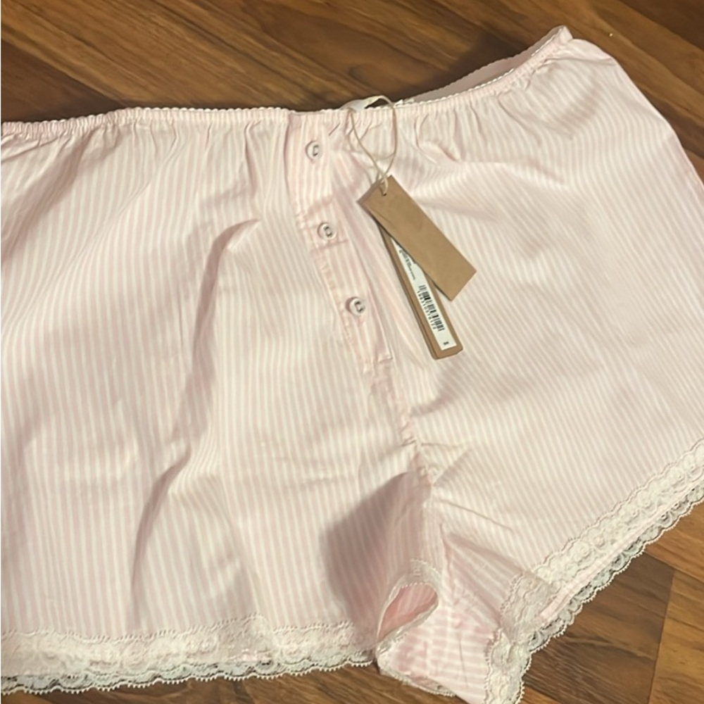 Pink Striped Women's Sleep Shorts
